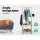 Artiss Bamboo Clothes Rack Airer Coat Stand with Wheels - 2-Tier Shelves, 4 Hooks, 165x59cm, Mould-Resistant Finish