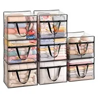 Artiss Blanket Storage Bags 8-Piece 40L Clear PVC Organisers with Handles and Two-Way Zipper Artiss Blanket Storage Bags 8-Piece 40L Clear PVC Organisers with Handles and Two-Way Zipper