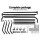 Unbranded Artiss 2X 6FT Black Metal Clothes Rack with Wheels, Anti-Slip Design, 60kg Capacity, Easy Assembly