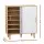Artiss Shoe Cabinet MDF Rubberwood 90x34x97cm White Grey Pine 30 Pairs Sliding Doors Organiser Stylish Entryway