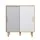 Artiss Shoe Cabinet MDF Rubberwood 90x34x97cm White Grey Pine 30 Pairs Sliding Doors Organiser Stylish Entryway