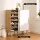 Artiss Shoe Cabinet MDF Rubberwood 90x34x97cm White Grey Pine 30 Pairs Sliding Doors Organiser Stylish Entryway