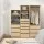 Artiss Pine Wardrobe Organiser: 3 Drawers, Metal Hanging Rail, 15mm Particle Board, Compact 60x48x185cm Design
