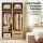 Artiss Pine Wardrobe Closet 185cm Slim Clothes Storage with Metal Hanging Rod Two Open Shelves Melamine