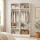 Artiss 2-Piece Wardrobe Clothes Storage Organiser with Shelves and Hanging Rod 185cm White for Bedroom Storage