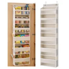 Artiss 6-Tier Over Door Organiser Set of 2 with Side Pockets Beige