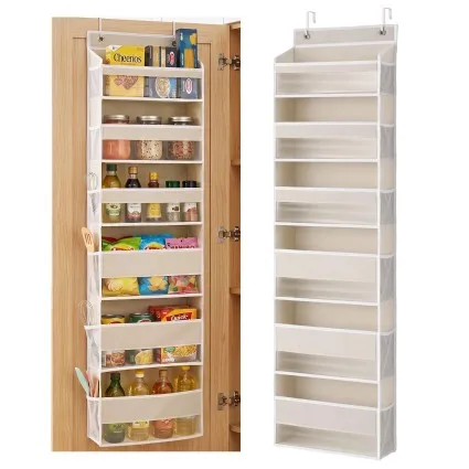 Artiss 6-Tier Over Door Organiser Set of 2 with Side Pockets Beige