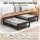 Artiss Under Bed Storage Containers 4-Piece with Wheels Black