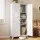 Artiss Freestanding 2-Door Steel Wardrobe Cabinet Lockable Hanging Rail Shelves Cream White Storage Closet