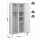 Artiss Freestanding 2-Door Steel Wardrobe Cabinet Lockable Hanging Rail Shelves Cream White Storage Closet