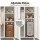 Artiss Freestanding 2-Door Steel Wardrobe Cabinet Lockable Hanging Rail Shelves Cream White Storage Closet