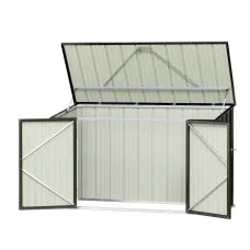 Giantz Galvanised Steel Garden Shed 2.22x0.91M: Durable, Corrosion-Resistant Bike Storage with Lockable Double Doors
