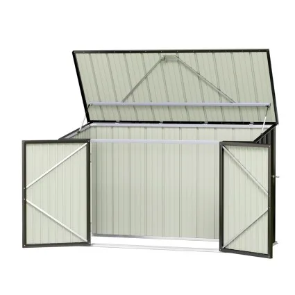 Giantz Galvanised Steel Garden Shed 2.22x0.91M: Durable, Corrosion-Resistant Bike Storage with Lockable Double Doors