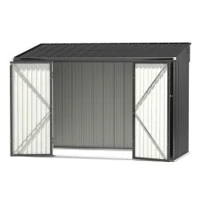 Giantz Garden Shed 3.05m x 1.5m Galvanised Steel Lockable Double Doors Light Grey Outdoor Storage