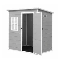Giantz Garden Shed 1.87m x 1.28m Resin Storage with Ventilated Panels Grey