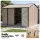 Giantz 3 x 3m Garden Shed Galvanised Steel with Sloped Roof Lockable Doors and Four Air Vents Brown