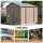 Giantz 3 x 3m Garden Shed Galvanised Steel with Sloped Roof Lockable Doors and Four Air Vents Brown