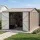 Giantz 3 x 3m Garden Shed Galvanised Steel with Sloped Roof Lockable Doors and Four Air Vents Brown