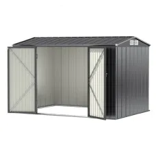 Giantz Garden Shed 3m x 2.18m Outdoor Storage with Sloped Roof, Lockable Double Doors and Four Vents Grey