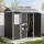Giantz Garden Shed 2.44m x 1.31m Polypropylene Outdoor Storage with Dual Doors and Windows Black