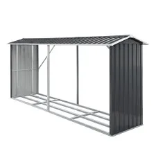 Giantz Firewood Storage Shed 334.5cm x 92cm x 153cm Galvanised Steel Outdoor Log Rack Weatherproof Storage