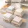 Artiss Bed Sheet Organisers 4 Piece King Size Bedding Storage Boxes Foldable Beige with Viewing Windows