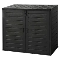 Gardeon 1170L Lockable Outdoor Storage Box Weatherproof PP Cabinet Triple Door Black 140x82x121cm 1170L