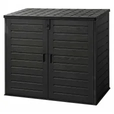 Gardeon 1170L Lockable Outdoor Storage Box Weatherproof PP Cabinet Triple Door Black 140x82x121cm 1170L