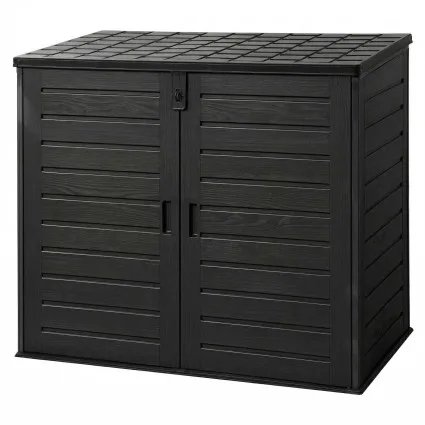 Gardeon 1170L Lockable Outdoor Storage Box Weatherproof PP Cabinet Triple Door Black 140x82x121cm 1170L
