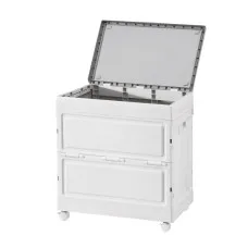 Gardeon 159L All-Weather Outdoor Storage Box with Wheels, Portable & Foldable, Durable PP Material, 62x39x64.5cm Beige