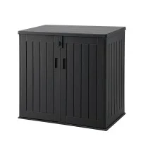 Gardeon 775L Outdoor Storage Box Lockable Weatherproof Garden Chest with Triple Door Security Black Durable