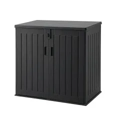 Gardeon 775L Outdoor Storage Box Lockable Weatherproof Garden Chest with Triple Door Security Black Durable