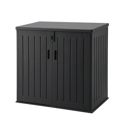 Gardeon 775L Outdoor Storage Box Lockable Weatherproof Garden Chest with Triple Door Security Black Durable