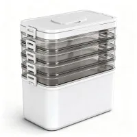Artiss 5-Tier Clear Plastic Storage Box Detachable Layers with Handle Sealing Buckle Stackable 30x16.5x31cm