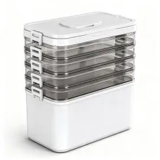 Artiss 5-Tier Clear Plastic Storage Box Detachable Layers with Handle Sealing Buckle Stackable 30x16.5x31cm