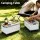 Gardeon 54L Collapsible Outdoor Storage Box with Wheels, Plywood Lid, Beige - Portable Folding Camping Organiser