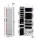 Artiss Jewellery Cabinet LED Mirror Lockable, MDF, 36x11x120cm, White/Black, Ample Storage, Wall-Mountable