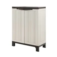 Gardeon Outdoor Storage Cabinet Box – 92cm Lockable Beige Cupboard with Adjustable Shelf, Weather-Resistant Design