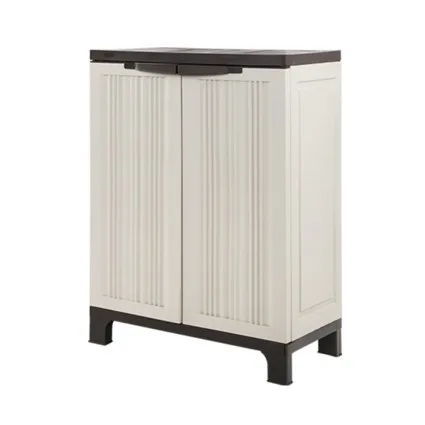 Gardeon Outdoor Storage Cabinet Box – 92cm Lockable Beige Cupboard with Adjustable Shelf, Weather-Resistant Design