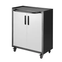 Giantz Rolling Tool Cabinet Adjustable Shelf Heavy-Duty Steel Storage Black and Grey with Lock and Wheels