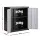 Giantz Wall-Mount Steel Tool Cabinet with Adjustable Shelf Keyed Lock 180 Degree Doors Black Grey