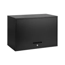 Giantz Wall-Mount Steel Tool Cabinet with Lockable Flip Door and Adjustable Shelf for Garage Storage Black