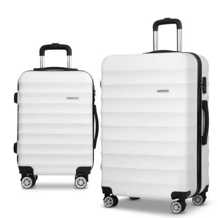 Wanderlite 2pcs Luggage Trolley Set, ABS Hard Shell, 20