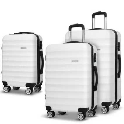 Wanderlite 3-Piece Luggage Trolley Set, ABS Hard Shell, Sizes 28