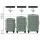 Wanderlite 3pc Luggage Set - Grey Green, Lightweight Hard Case, TSA Locks, 360° Dual Wheels, Sizes 20