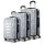 Wanderlite 3pc Luggage Trolley Set, ABS Hard Shell, Silver, 20/24/28