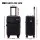 Wanderlite 20 Inch 40L Carry On Suitcase with Front Pocket Laptop Compartment TSA Lock Black Spinner Wheels