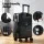 Wanderlite 20 Inch 40L Carry On Suitcase with Front Pocket Laptop Compartment TSA Lock Black Spinner Wheels