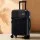 Wanderlite 20 Inch 40L Carry On Suitcase with Front Pocket Laptop Compartment TSA Lock Black Spinner Wheels