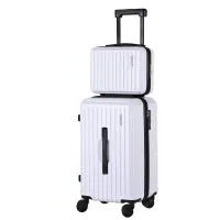 Wanderlite 2 Piece White Trunk Luggage Set 12